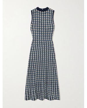 Escvdo Pacifico Crocheted Cotton Maxi Dress - Blau