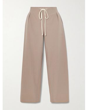 Maria McManus Rope-Trimmed Organic Cotton-Poplin Wide-Leg Trousers - Natural