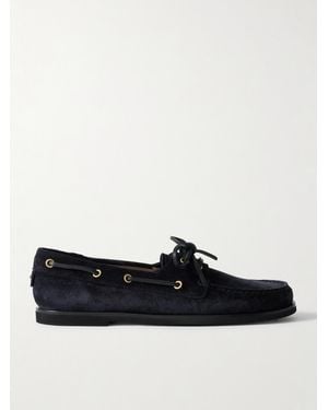 Gianvito Rossi Vandée Suede Boat Shoes - Black