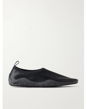 Jil Sander Elbe Rubber-Trimmed Satin Flats - Black