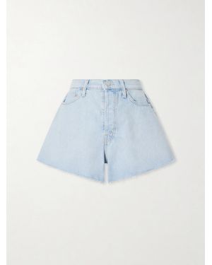 Mother Flutter Denim Shorts - Blue