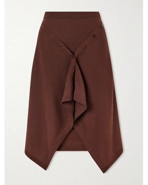 Lemaire Wool-Blend Midi Skirt - Brown