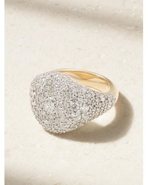 Lucy Delius Signature 14-Karat Diamond Signet Ring