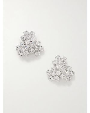 Jennifer Behr Versilberte Ohrringe Mit Swarovski-Kristallen - Weiß