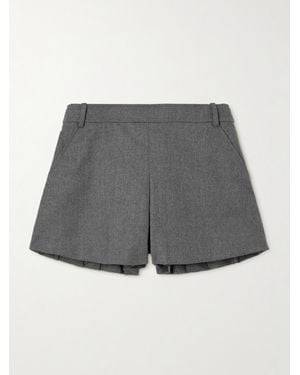 Tom Ford Pleated Brushed Wool-Twill Shorts - Gray