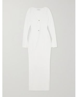 16Arlington Solaria Stretch-Crepe Maxi Dress - White
