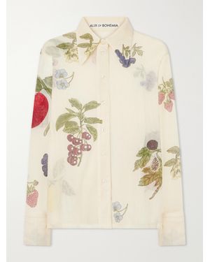 Alix Of Bohemia Dana Nine Fruit Printed Cotton-Mesh Shirt - Natural