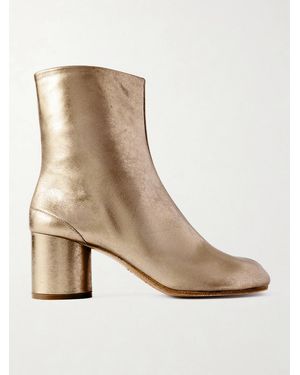 Maison Margiela Tabi Stiefel Mit Geteilter Kappe Aus Metallic-Leder - Natur