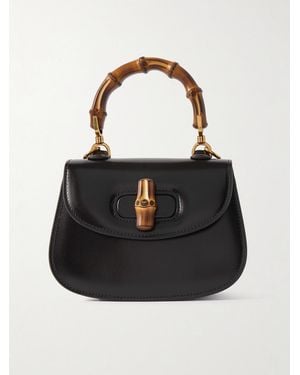 Gucci Bamboo 1947 Leather Shoulder Bag - Schwarz