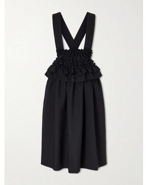 Comme des Garçons Ruffled Stretch-Georgette Dress - Black