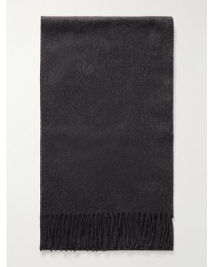 Johnstons of Elgin Fringed Cashmere Scarf - Black