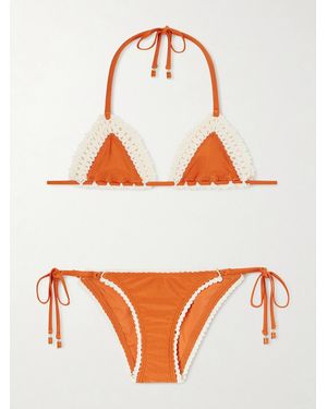 Zimmermann Mahon Crocheted Swimsuit - Orange