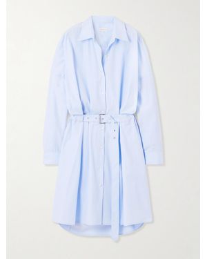 Dries Van Noten Belted Cotton-Poplin Shirt Dress - Blue