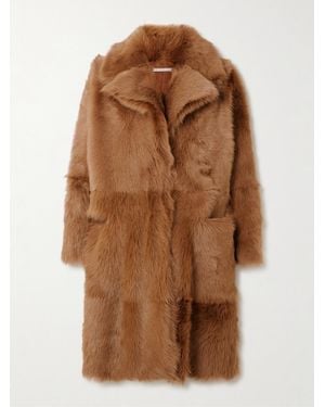 Nour Hammour Manteau En Peau Lainée Evita - Marron