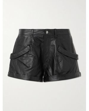 R13 Gathered Leather Shorts - Black