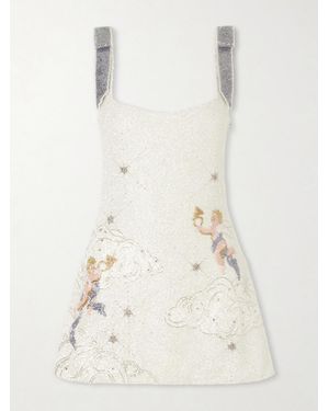 Clio Peppiatt Cupid Embellished Tulle Mini Dress - White