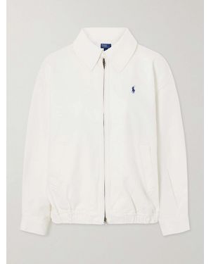Polo Ralph Lauren Logo-Embroidered Cotton Bomber Jacket - Natural