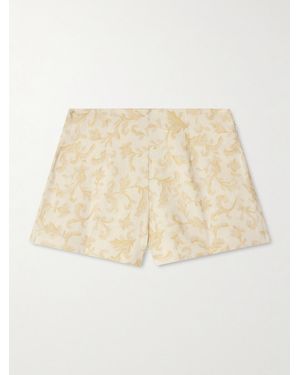 Posse Isla Printed Linen And Silk-Blend Shorts - Natural