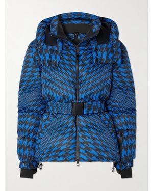 Perfect Moment Johnnie Walker Candice Belted Quilted Printed Down Ski Jacket - Blue