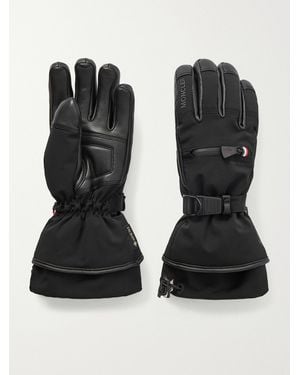 Moncler Appliquéd Paneled Gore-Tex And Leather Gloves - Noir