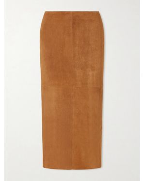 Stouls Winona Panelled Suede Midi Skirt - Brown