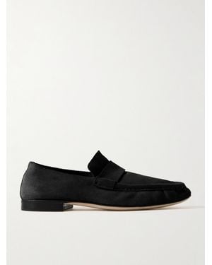 The Row Loafers Aus Veloursleder - Schwarz