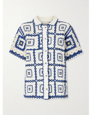 ALÉMAIS Dolly Crochet Cotton Shirt - Blue