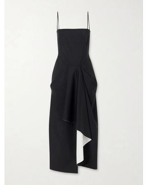 Givenchy Asymmetric Wool And Mohair-Blend Midi Wrap Dress - Blue