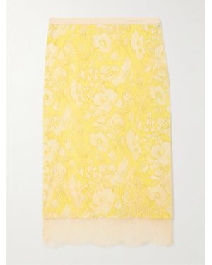 McQueen Midirock Aus Spitze Und Seide - Gelb
