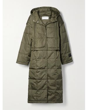 SHOREDITCH SKI CLUB Eden Convertible Hooded Quilted Padded Shell Coat - Green