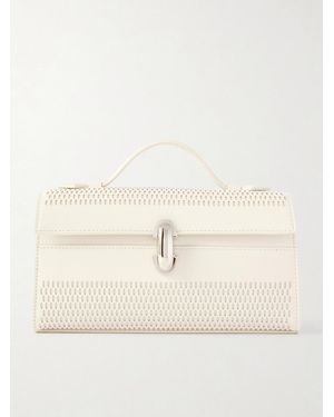 SAVETTE Symmetry Laser-Cut Leather Clutch - Natural
