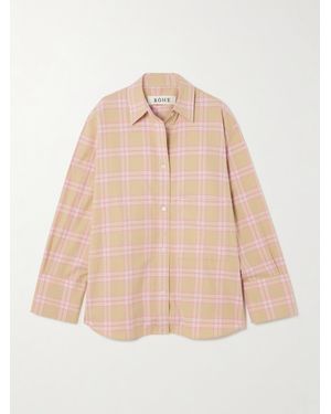 Rohe Oversized Checked Cotton-Flannel Shirt - Natural