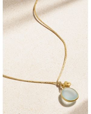 Pippa Small 18-Karat, Cord And Aquamarine Necklace - Natural