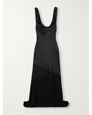 Kiki de Montparnasse Cowl Maxikleid Aus Seidensatin - Schwarz