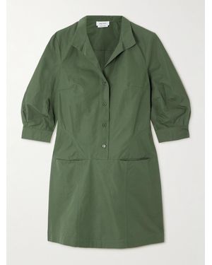 McQueen Cotton-Poplin Mini Dress - Green