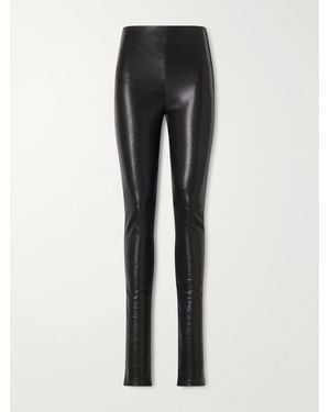 Ann Demeulemeester Florence Leather Skinny-Leg Pants - Black