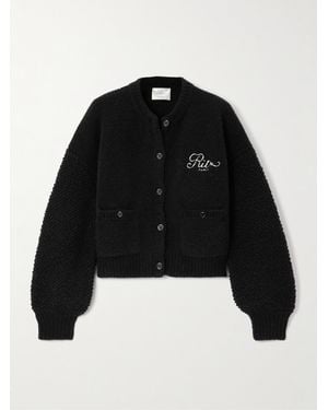 FRAME Ritz Paris Verkürzter Cardigan Aus Einer Wollmischung Mit Stickerei - Schwarz