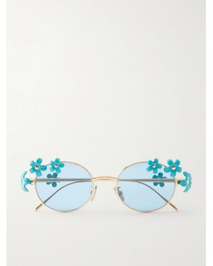 Loewe Paula's Ibiza Embellished Round-Frame-Tone Sunglasses - Blue
