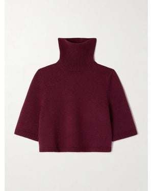 Alaïa Verkürzter Stehkragenpullover Aus Einer Kaschmirmischung - Rot
