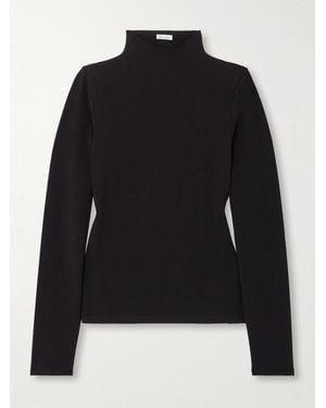 Skin Stretch Organic Pima Cotton-Jersey Top - Black