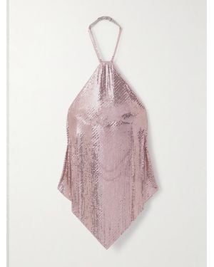 Rabanne Rückenfreies Neckholder-Bustier Aus Metall-Mesh - Pink