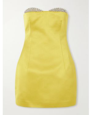 Ilkyaz Ozel Noelie Embellished Satin Mini Dress - Yellow