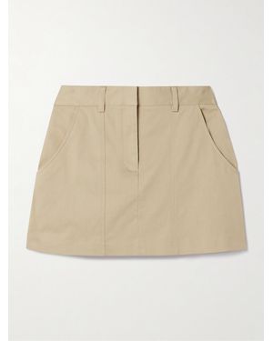 Matteau Paneled Organic Cotton-Blend Twill Mini Skirt - Natural