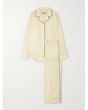 Comme Si Piped Silk-Twill Pajama Set - Natur