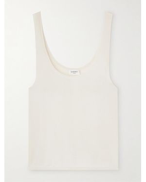 Saint Laurent Wool, Cashmere And Silk-Blend Tank Top - White