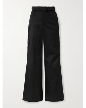 Sa Su Phi Elettra Cotton-Twill Wide-Leg Trousers - Black