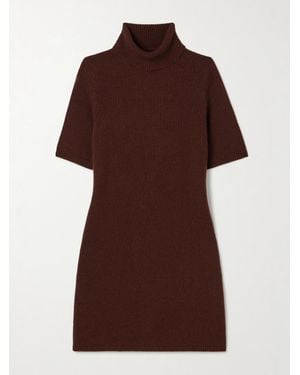 Doen Agathe Minikleid Aus Kaschmir Mit Rollkragen - Braun