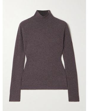 arch4 Ariana Ribbed Turtleneck Cashmere Sweater - Lila