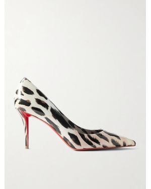 Christian Louboutin Miss Z Gigi 80 Leopard-Print Patent-Leather Point-Toe Court Shoes - Multicolour