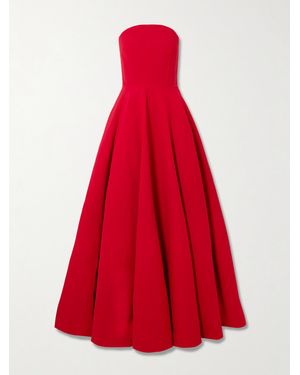 Solace London Mathilde Strapless Crepe Gown - Red